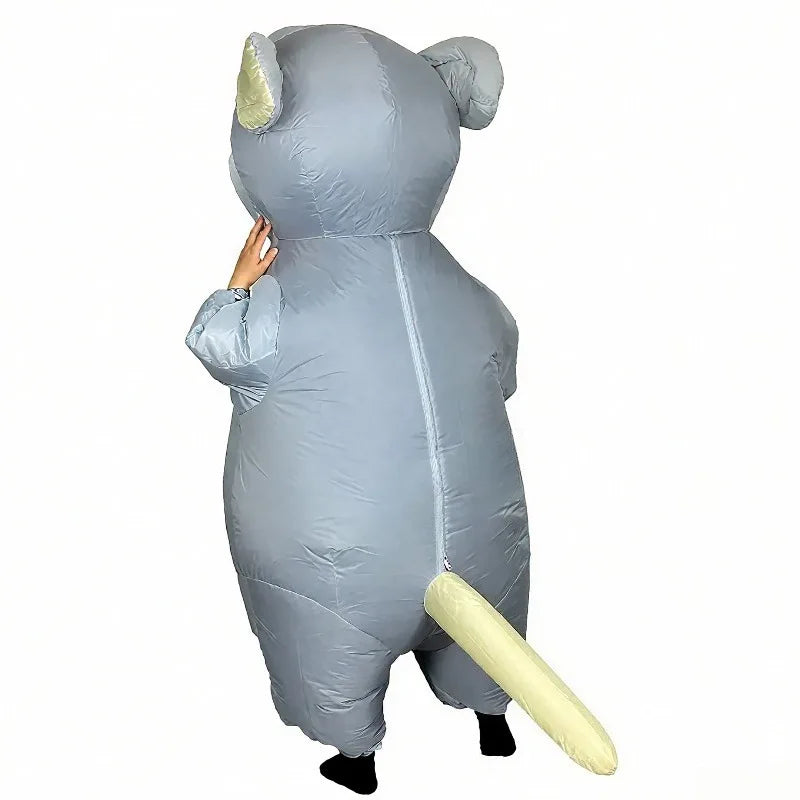 Party Gray Mouse Inflatable Cartoon Gray Mouse Costume Funny Animal Dress Halloween Carnival Cosplay Party Inflatable Dress Up
