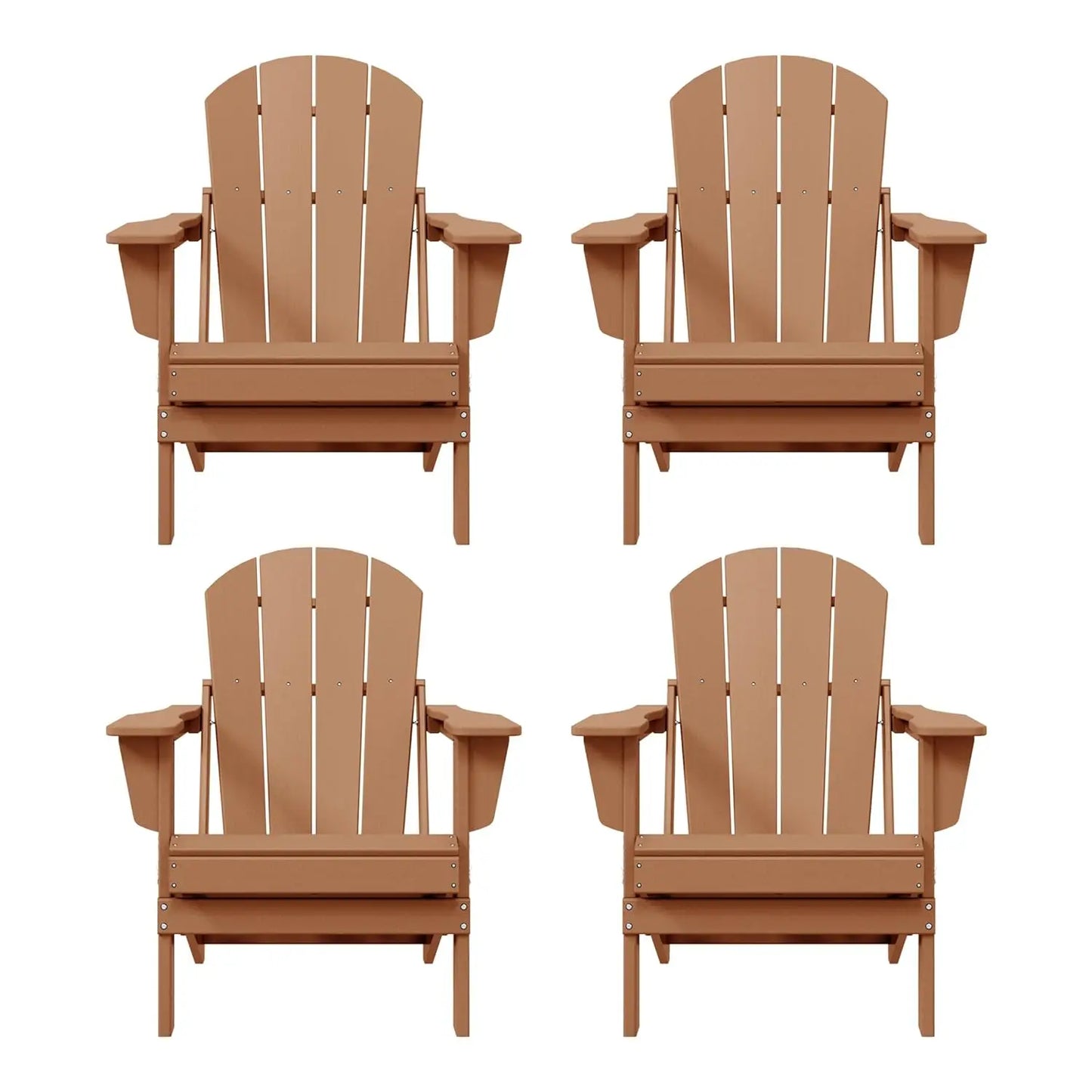Outdoor Folding Poly Adirondack Chair (Set of 4), Orange, Customized
