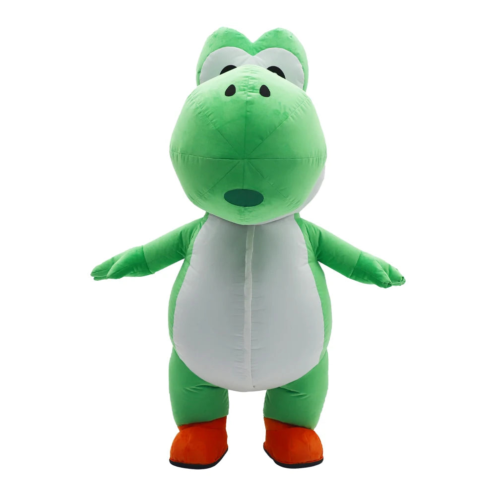 2.2M Green Dinosaur Inflatable Costume Mascot Parade Adult Character Cosplay Animal Birthday Halloween Party Event Plush Set