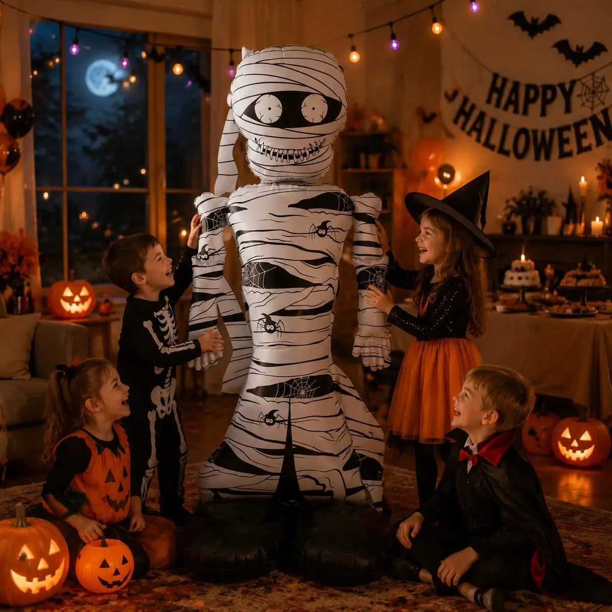 2 Pack Halloween Mummy Standing Foil Balloons