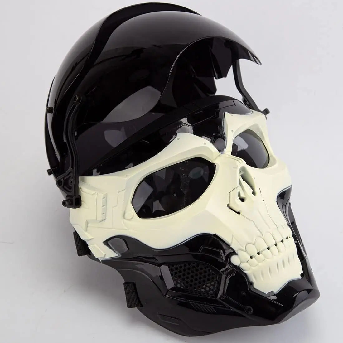 Robot Punk Cosplay Helmet Prop – Costume/Display Only – Not for Motorcycle Use – Halloween Mech Mask Party Role Play (Green)