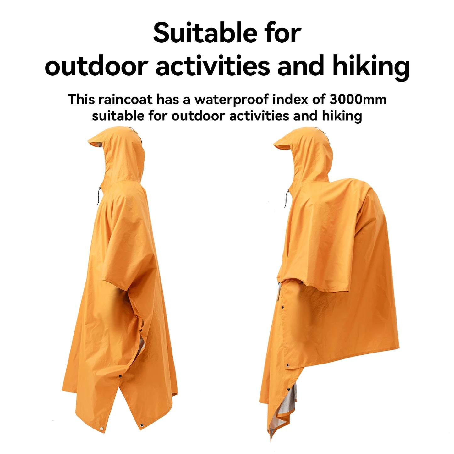 Qunature Raincoat 3000mm+ WaterResistan Lightweight Multifunctional Sky Curtain Floor Mat Hiking Fishing Climbing Cycling Poncho