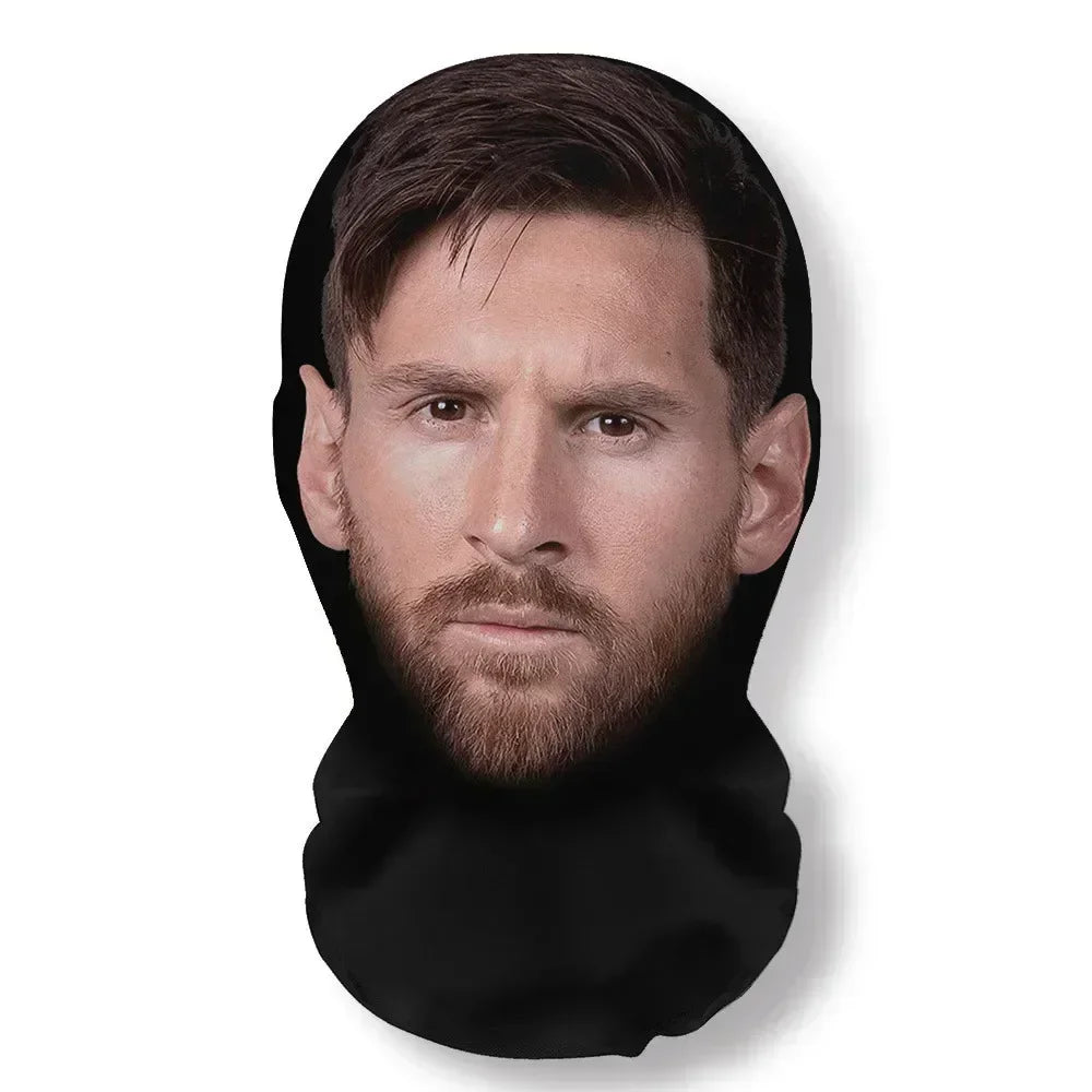 3D Seamless Perspective Funny Celebrity Face Mask Unisex Sunscreen Headcovers Halloween Cosplay Headwear