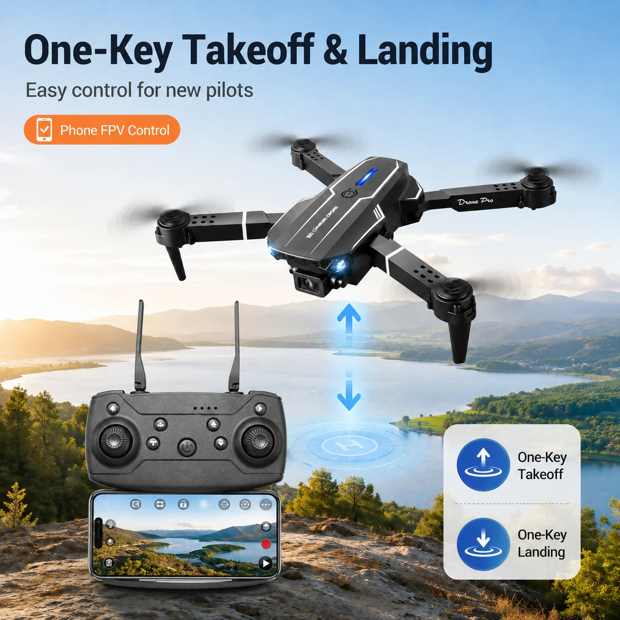 ZNLYRION S101 Foldable RC Drone 4K HD Dual Camera WIFI FPV APP Waypoint Flight Altitude Hold 6-Axis Gyro Quadcopter for Beginners
