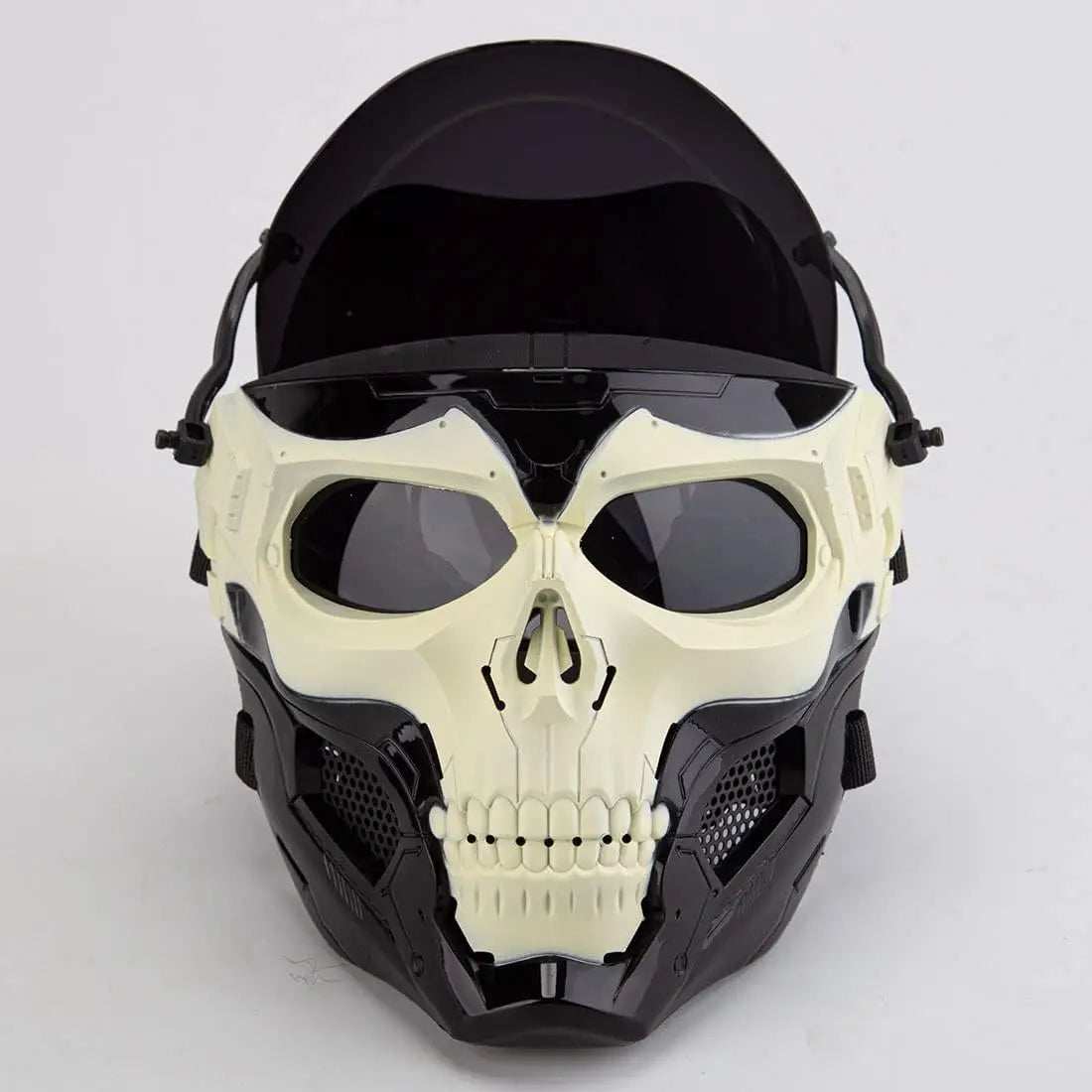 Robot Punk Cosplay Helmet Prop – Costume/Display Only – Not for Motorcycle Use – Halloween Mech Mask Party Role Play (Green)