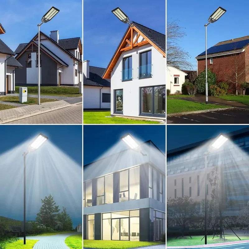 Solar Security Light Outdoor, Solar Street Light with Motion Sensor, Dusk to Dawn Auto Lighting, IP66 Waterproof LED Solar Powered Light for Yard Garden Driveway Porch Area Lighting,