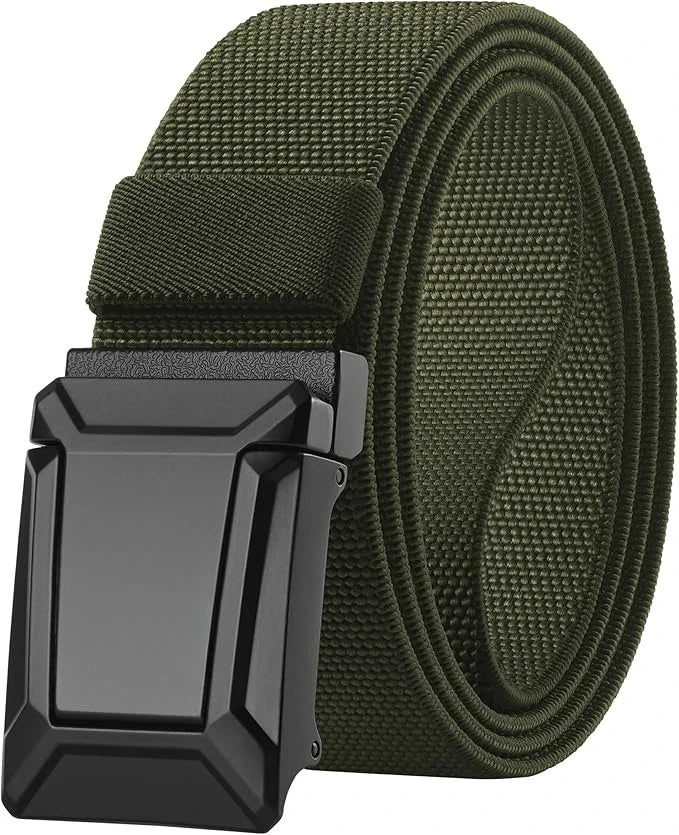 Stretch Tactical Belt for Men, Military Work Rigger Hiking 1.5" Elastic Nylon Web Ratchet Quick Release Belt