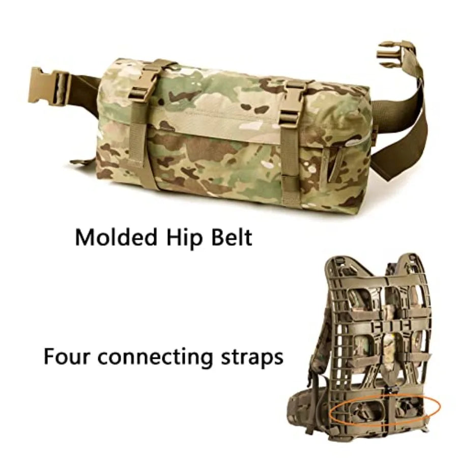 Military MOLLE 2 Large Rucksack with Frame Army Tactical Backpack for Outdoor Survival Black Nylon Durable Load-Bearing Design