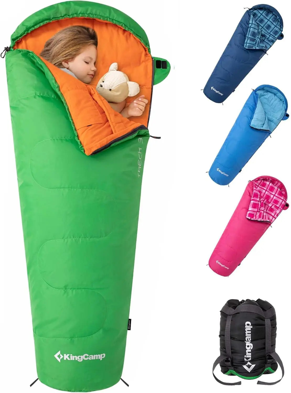 Lightweight Waterproof Flannel Sleeping Bag for Kids – Compact Camping Gear for Youth, 45°F Cold Weather Warmth, Fits Ages 10-12, Height 4'7"-5'5"