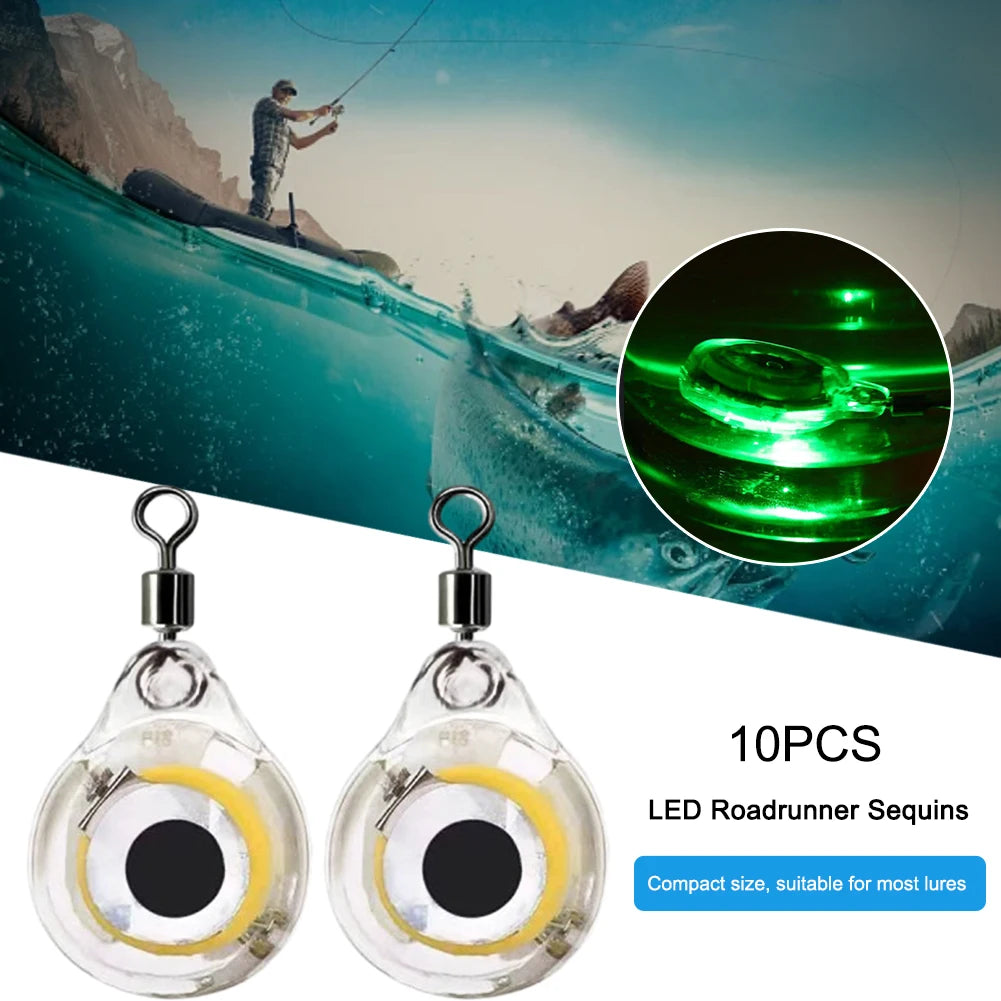 10-100Pcs Mini Fishing Lure Light LED Attracting Fish Light Underwater Eye Shape Fishing Bait Luminous Lure for Attracting Fish