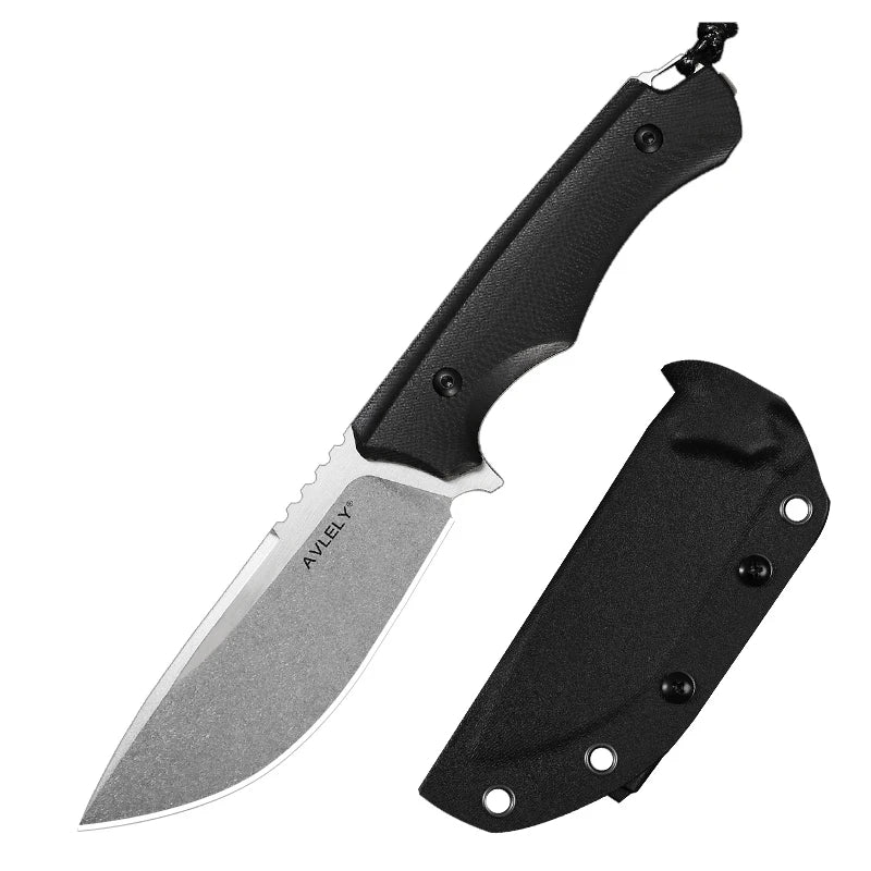 DC53 Steel Fixed-Blade Straight Knife, G10 Handle with K-Type Sheath, Outdoor, Camping, Hunting, Multi-Purpose Knife, Convenient EDC Tool for Everyday Carry