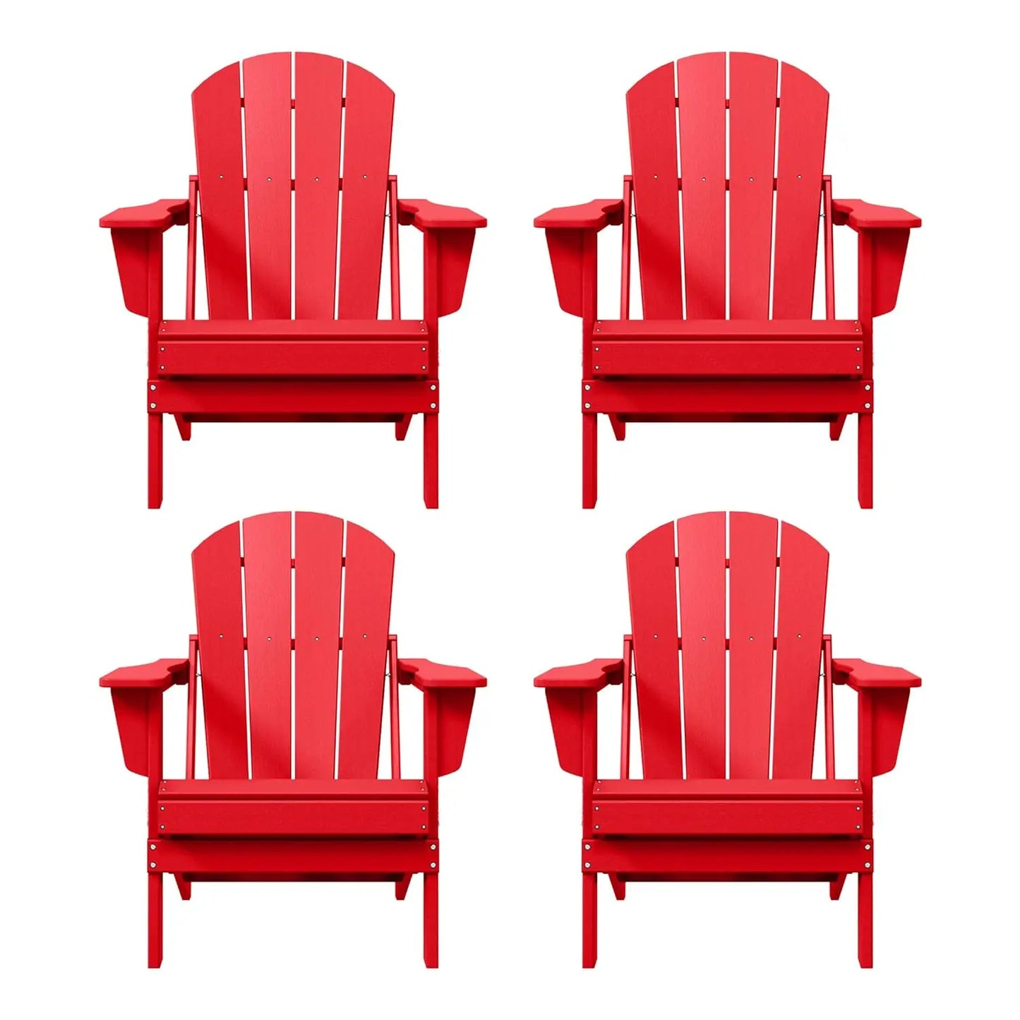 Outdoor Folding Poly Adirondack Chair (Set of 4), Orange, Customized