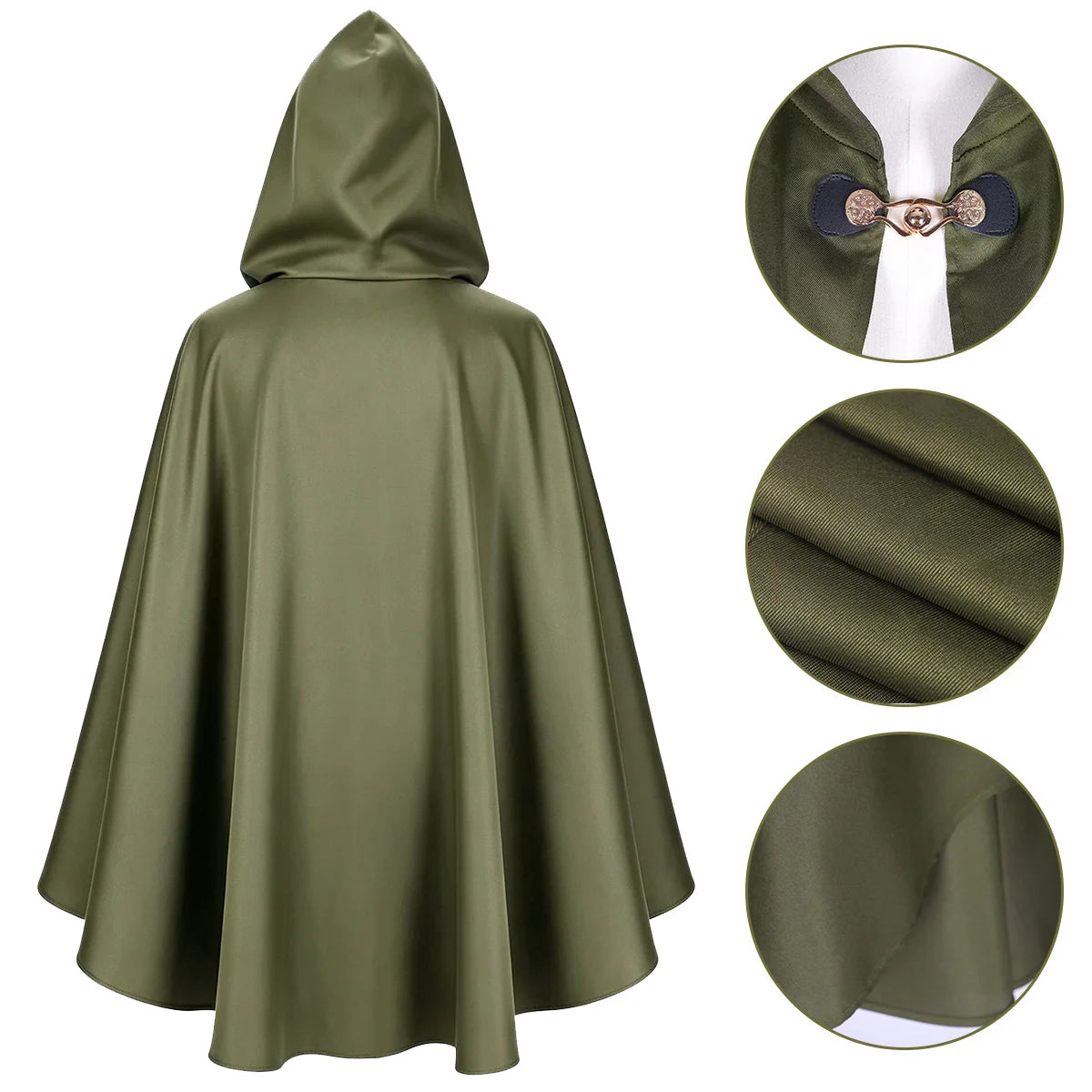 Renaissance Hooded Cape Vintage Cloak Medieval Cloak with Hood Halloween Medieval Cosplay Cloak