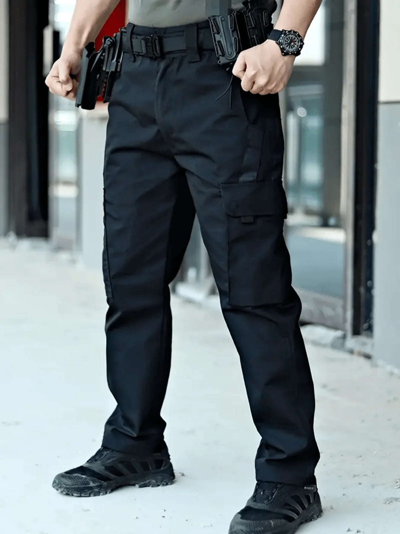Men's Heavy Duty Tactical Cargo Pants - Multi-Pocket Workwear - Non-Stretch Fabric, Suitable For Outdoor Activities And Hiking