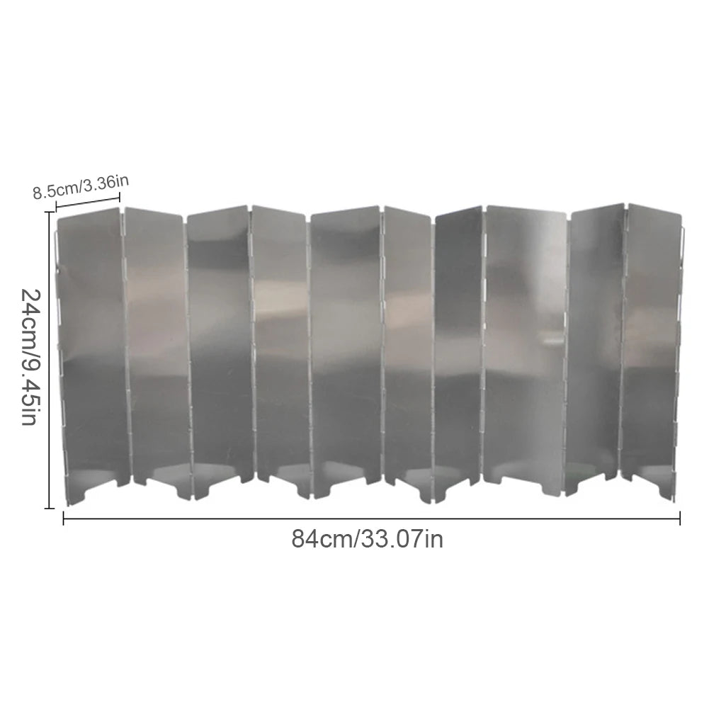 10 Plates Foldable Camping Picnic Cooking Burner Windproof Screen Gas Stove Wind Shield Aluminum Ultralight Outdoor Wind Shield