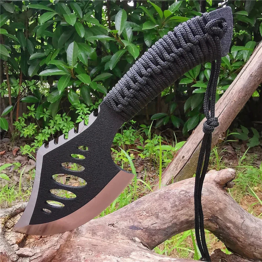 Compact Outdoor Tomahawk: Stainless Steel Blade with Non-Slip Handle, Jungle Camping Machete & Survival Multi-Tool for Life-Saving