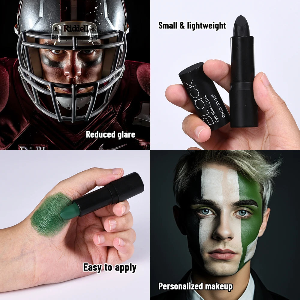 Eye Black Stick 3 Colors Halloween Face Body Paint Stick Waterproof black lipstick Football Stick Waterproof Black Party Football Face Color Game