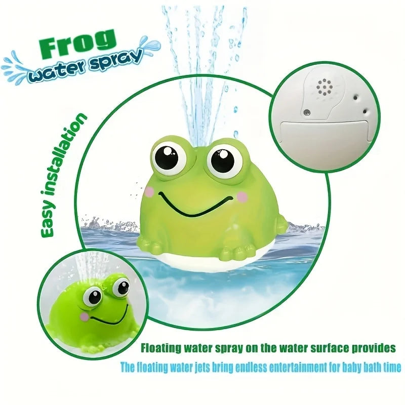 Cute Frog Bath Toys for Toddlers, Soft Water Squirt Toys, Bathtub Shower Pool Beach Play Water Toys for Baby Kids Boys Girls