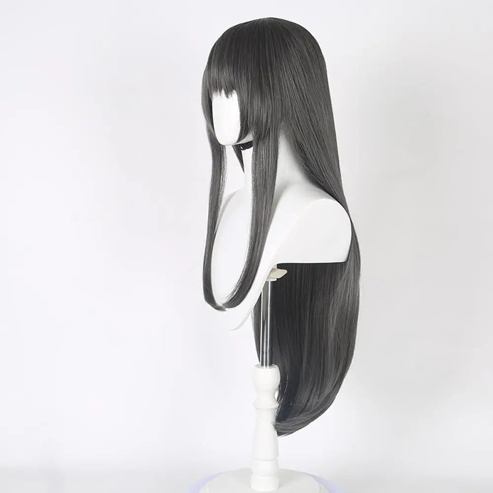 Anime Homura Akemi Wig for Cosplay Costume Wig Halloween Synthetic Long Dark Grey Straight Wigs Hair Anime Party Wigs