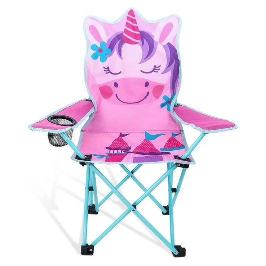 Kids Outdoor Folding Lawn and Camping Chair with Cup Holder and Carrying Bag, Childrens Camping Chairs