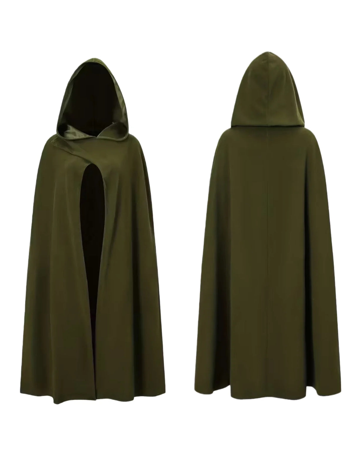 New Halloween Costume Cloak, Fleece Hooded Halloween Cape, Retro Asymmetrical Design Role Play Coat, Party Outfit, Autumn & Winter Clothing Accessory, Cosplay Costume