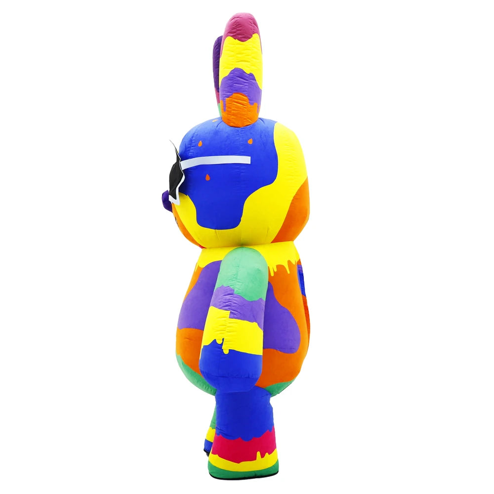 Colorful Rabbit Inflatable Clothing Mascot Parade Adult Character Cosplay Birthday Opening Ceremony Party Event Plush Set