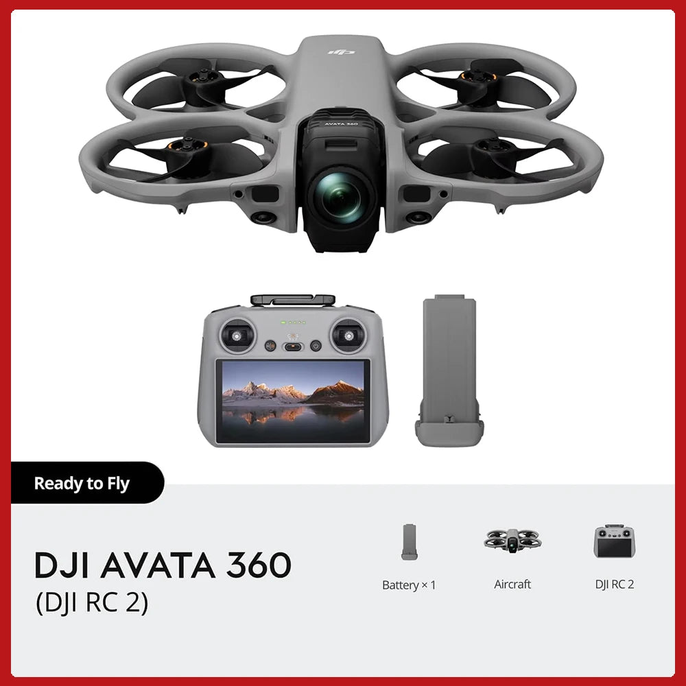DJI Avata 360 DJI Drones Dual Modes 360° & Single Lens Drone With 1-Inch 8K 360° Imaging for FPV & Aerial Filming 360° Camera Drone With Propeller Guard Elevate 360° View O4+ FHD Video Transmission