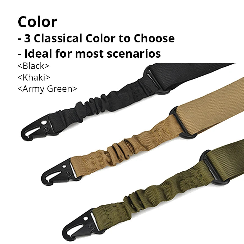 Tactical Two Points Sling Bungee Shoulder Strap Durable Nylon Rifle Belt Heavy Duty Sling for Outdoor Hunting Sports Accessories