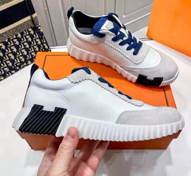 2026 Classic Fashion Casual Splicing Low cut Sneakers Men's Round Nose Sneakers Thick soled Non slip Shoes