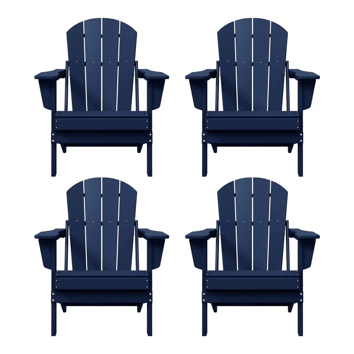 Outdoor Folding Poly Adirondack Chair (Set of 4), Orange, Customized