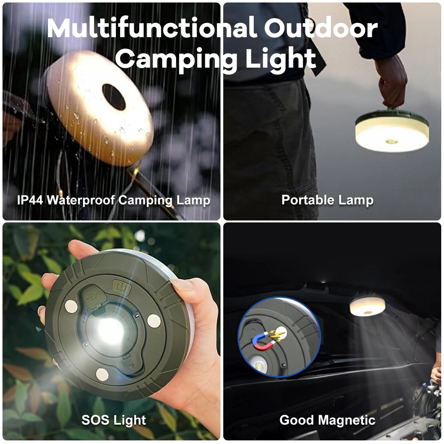 Camping Light 10m String Lights Outdoor Waterproof RGB Atmosphere Light Tent Light Strip Camping Lamp Recyclable LED Night Light