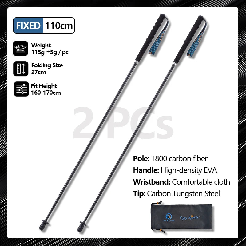 Local+ Carbon City Walking Running Sticks Lightweight T800 Carbon Fiber Collapsible Telescopic Pole Hiking Cane Trekking Poles