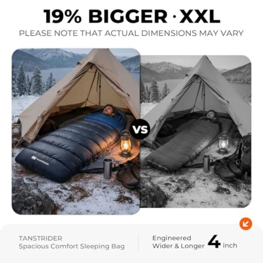 Cotton Flannel XXL Sleeping Bags for Adults Cold Weather Camping Sleeping Bag for Adults Teens with Compression SackCamping Gea