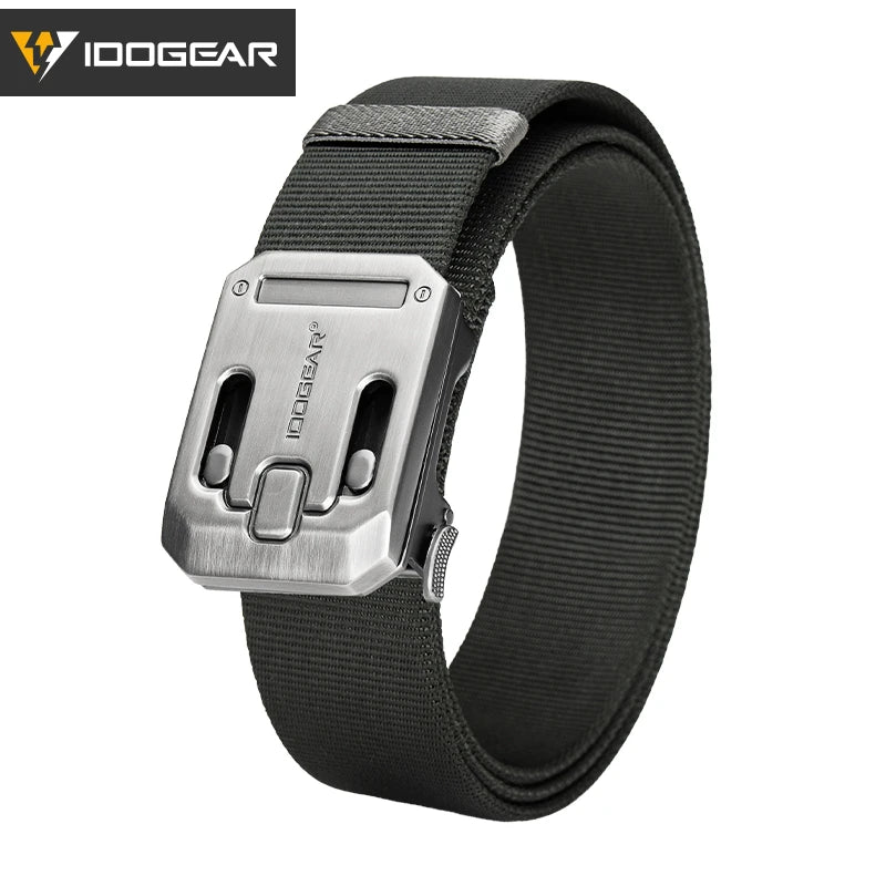 IDOGEAR Men's Ratchet Belt 1.5" Heavy Duty No Holes Slide Buckle Tactical Style Casual for Jeans Work Outdoor 3446