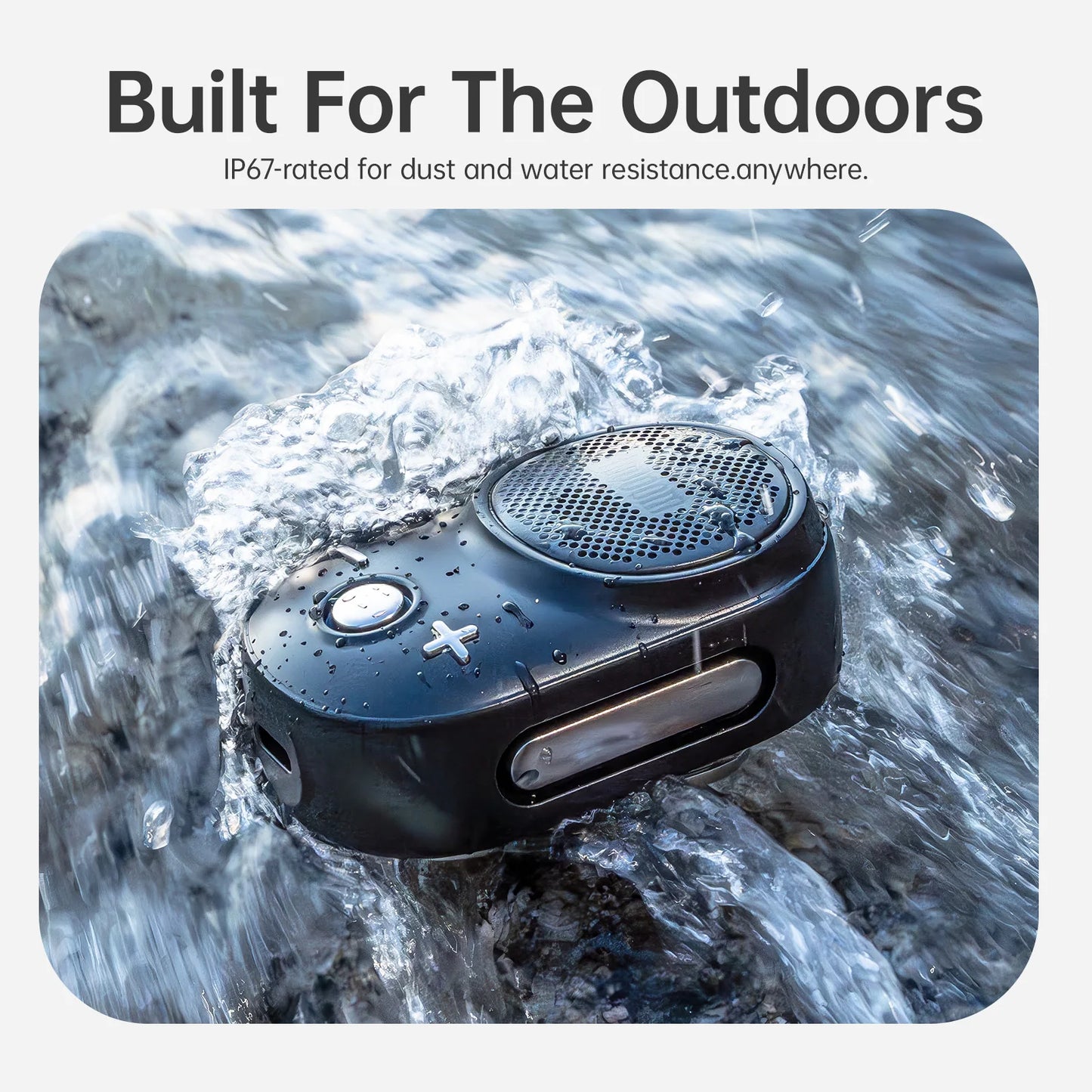 Divoom Itour-S Portable Bluetooth Speaker, IP67 Waterproof, Clip-on Design, Built-in Strap, 10H Playtime, Small Outdoor Speaker