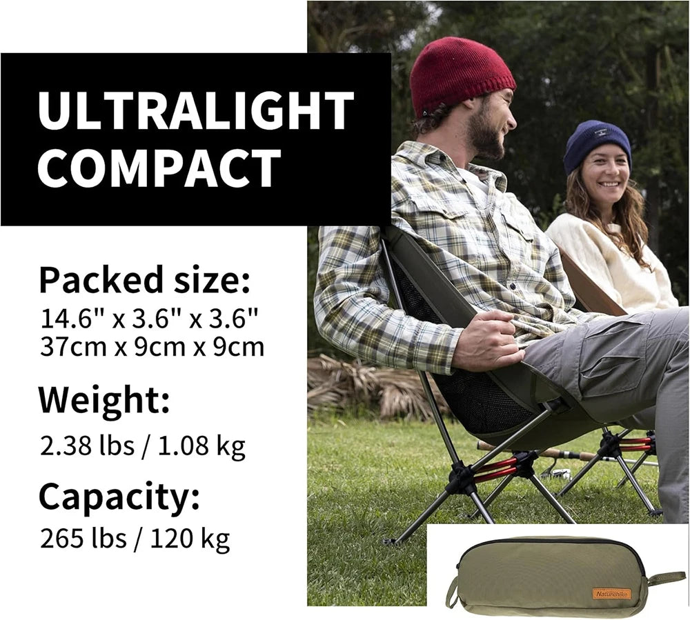 Naturehike YL02 Camping Chair Outdoor Ultralight Widen Folding Chair 600D Oxford Fabric Portable Foldable Picnic Chair Travel Beach Fishing Chair