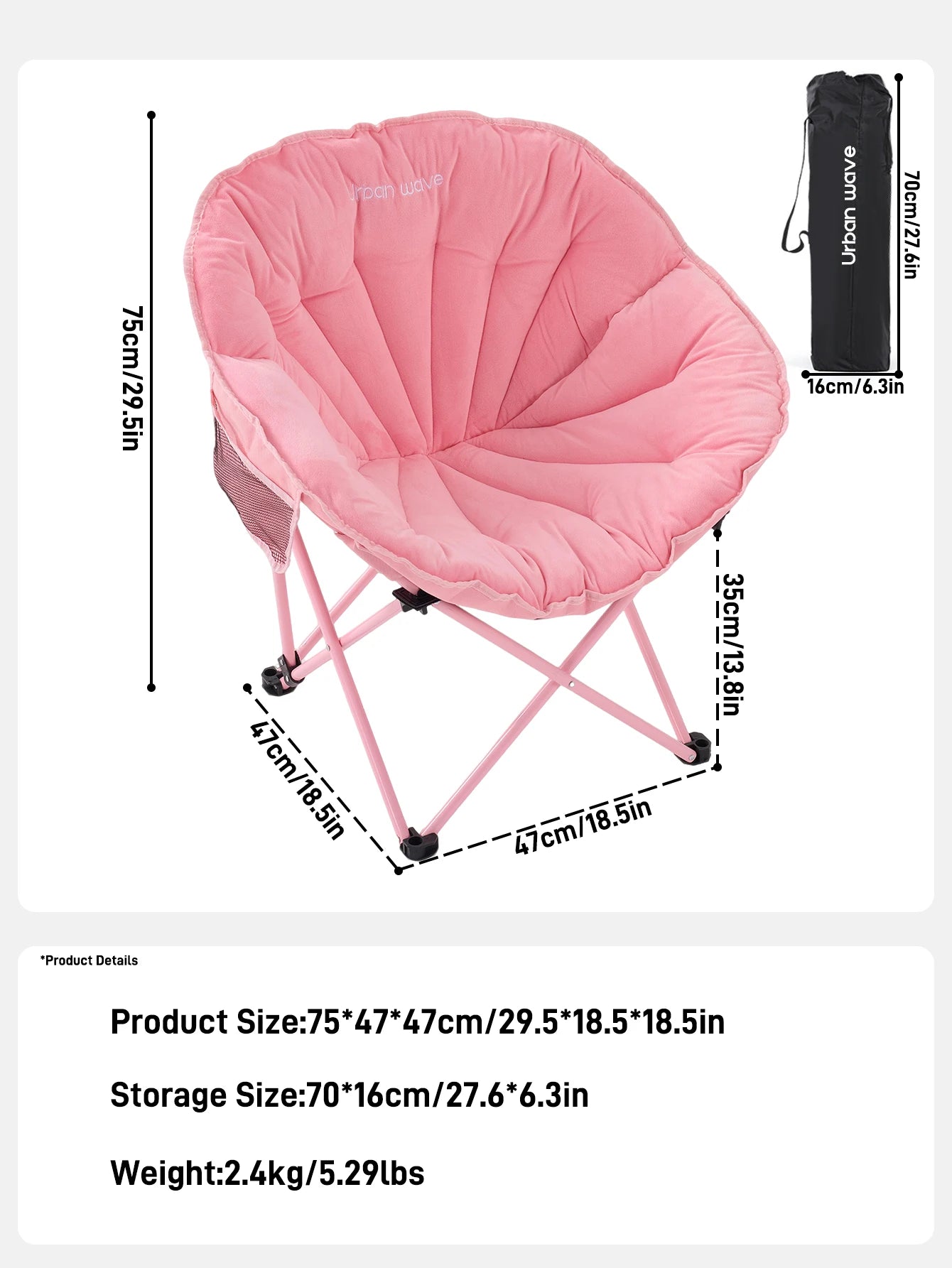 Extra Large Heavy-Duty Outdoor Camping Folding Chair with 330 Lbs Capacity Includes Storage Bag Side Net Pocket Cooler And Sport Kit for Lawn Beach Camping Travel Hiking