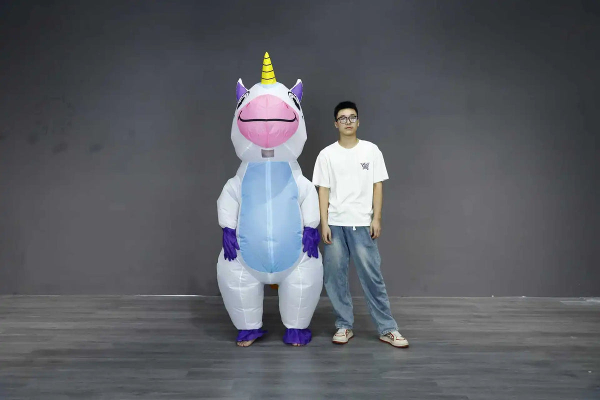 Unicorn Inflatable Costume Mascot Adult Parade Character Cosplay Animal Birthday Halloween Party Event Set