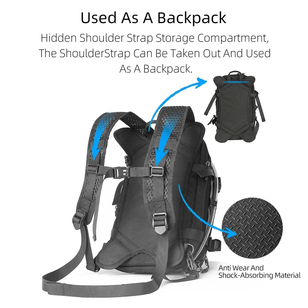 Rhinowalk Motorcycle Tank Bag 9L Waterproof With 1.5L Water Bag Motorcycle Backpack With Rain cover Multi-function Laggage Bag