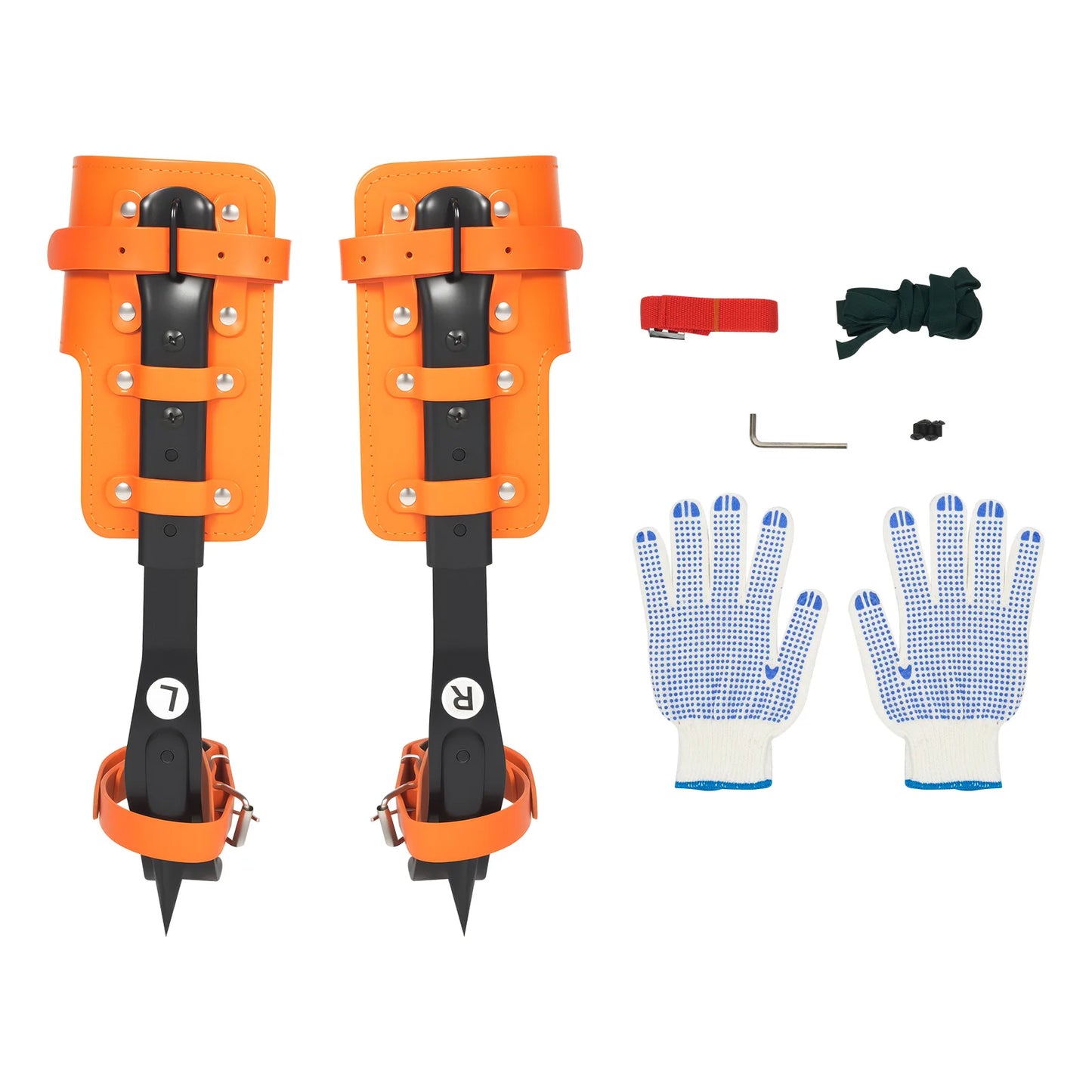 Steel Tree Climbing Spurs with Straps, Adjustable Spike Set for Hunting, Fruit Picking, and Observation
