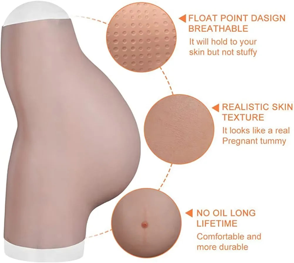 Silicone Pregnant Belly Artificial Fake Pregnant Belly for Maternity Cosplay  Pregnant Fake Silicone Artificial Belly for Cross Dressing Actor Model Women Jelly Tummy 6/9 Months  Jelly Belly