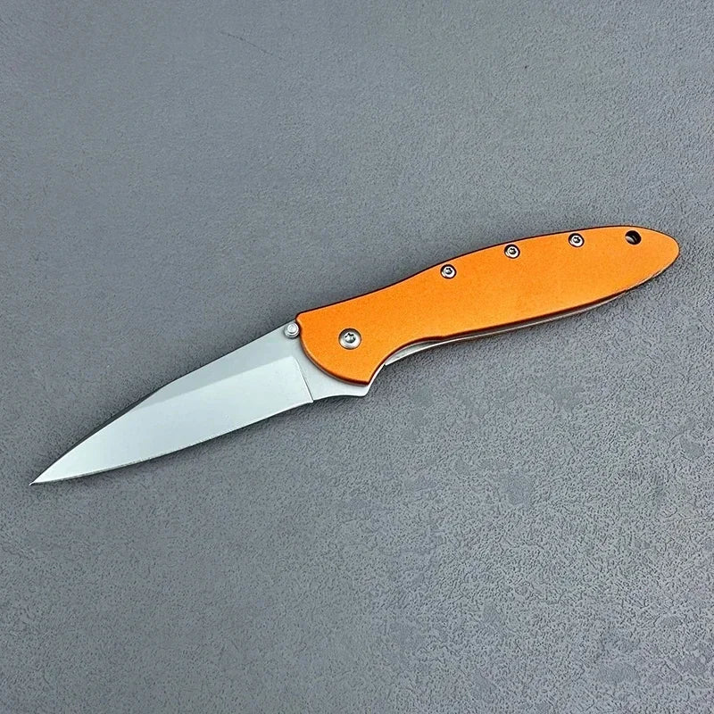 KS Leek 1660 Aluminum Folding Knife 8Cr13Mov Blade EDC Knife Window Breaker Self-Defense Tool Outdoor Fishing Knife Men's Gifts