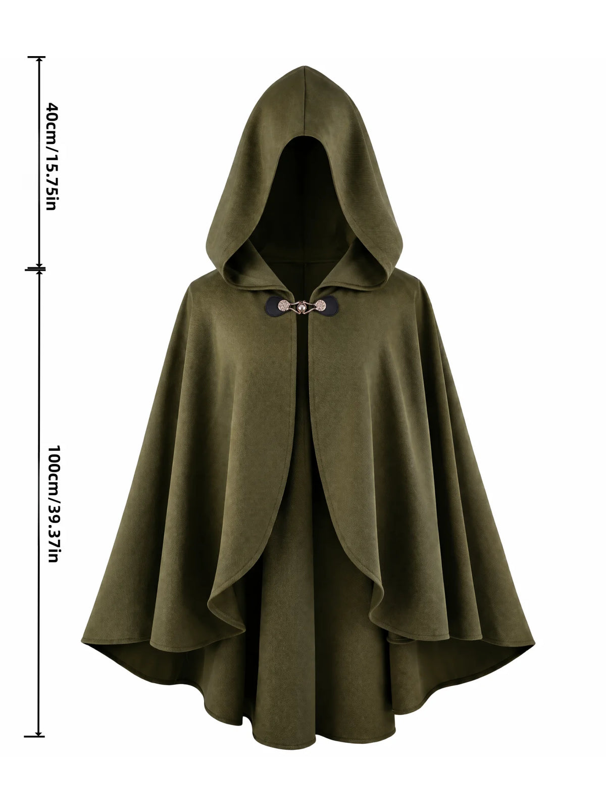 Halloween Costume Unisex Medieval Short Hooded Cape Renaissance Cloak Witch Wizard Cosplay Poncho Halloween LARP Fantasy Elf Ranger Costume Shawl