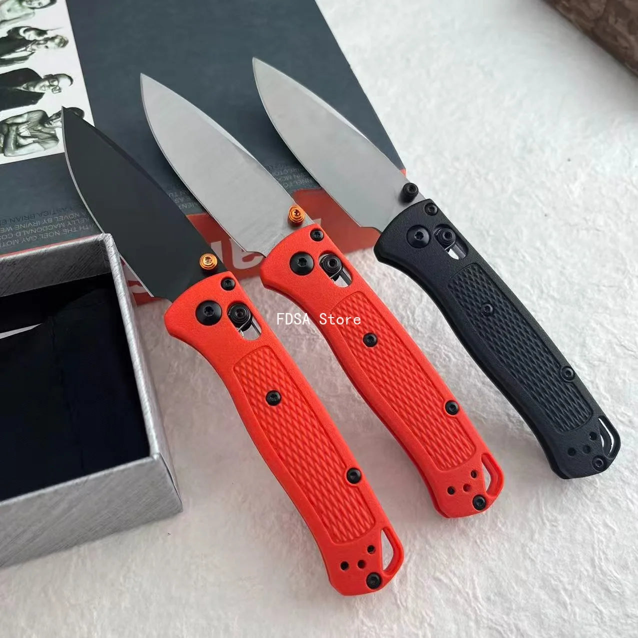 BM 533 BUGOUT Outdoor Folding Knife Camping Foldable Lightweight Hiking Fishing Utility Knives High Hardness S30V Stainless Steel Folding Knife EDC Wilderness Climbing Mountaineering Portable Tools Nylon Wave Fiber Handle Kni