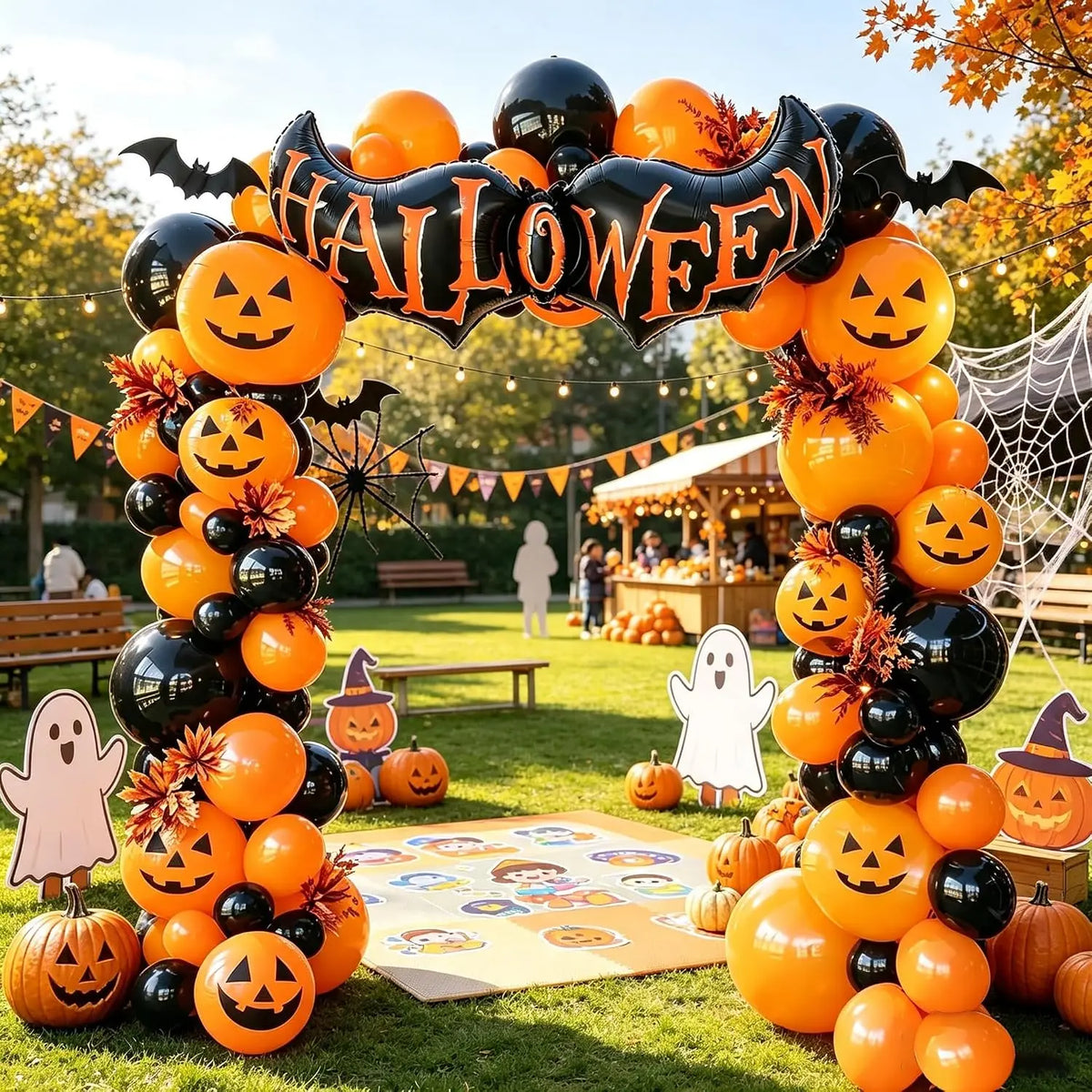 Halloween Balloon garland Arch Black Orange Halloween Party Decorations
