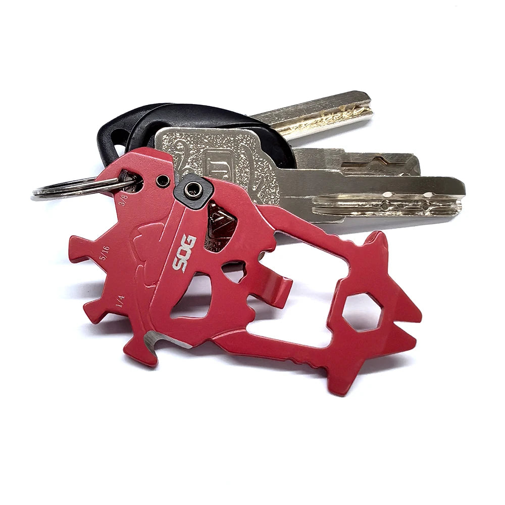 SOG 12 in 1 MACV EDC Multi-tool Stainless Steel Keychain Pocket Gadget Portable Mini Multifunctional Tools with Bottle Opener Screwdriver Wrench Cutter For Cycling Camping Outdoor DIY Household Emergency Repair Men / Women Gi