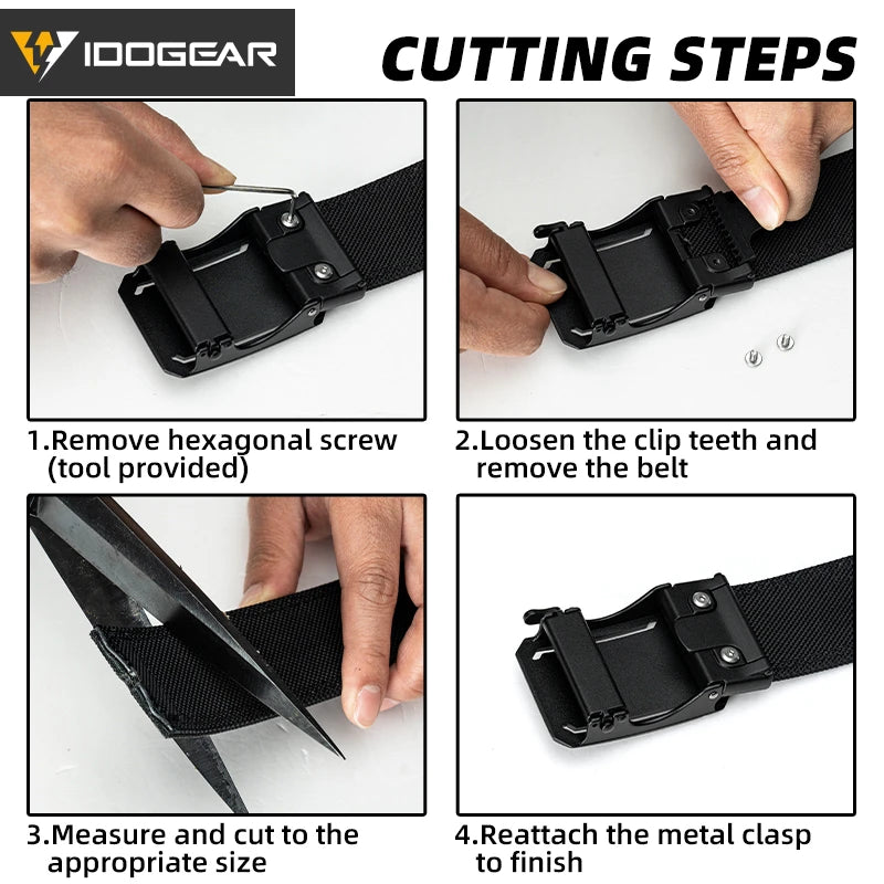 IDOGEAR SPORTS Quick-Adjust Tactical Ratchet Belt | Heavy-Duty 1.75" 1000D Nylon for EDC, CCW & Duty Use 3439