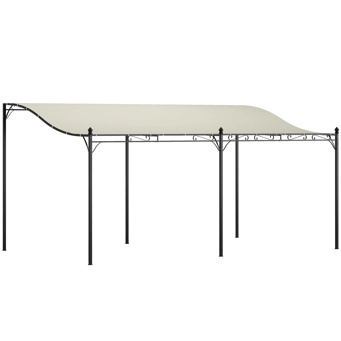 10' X 16' Outdoor Pergola Canopy, Metal Patio Canopy, Cream White