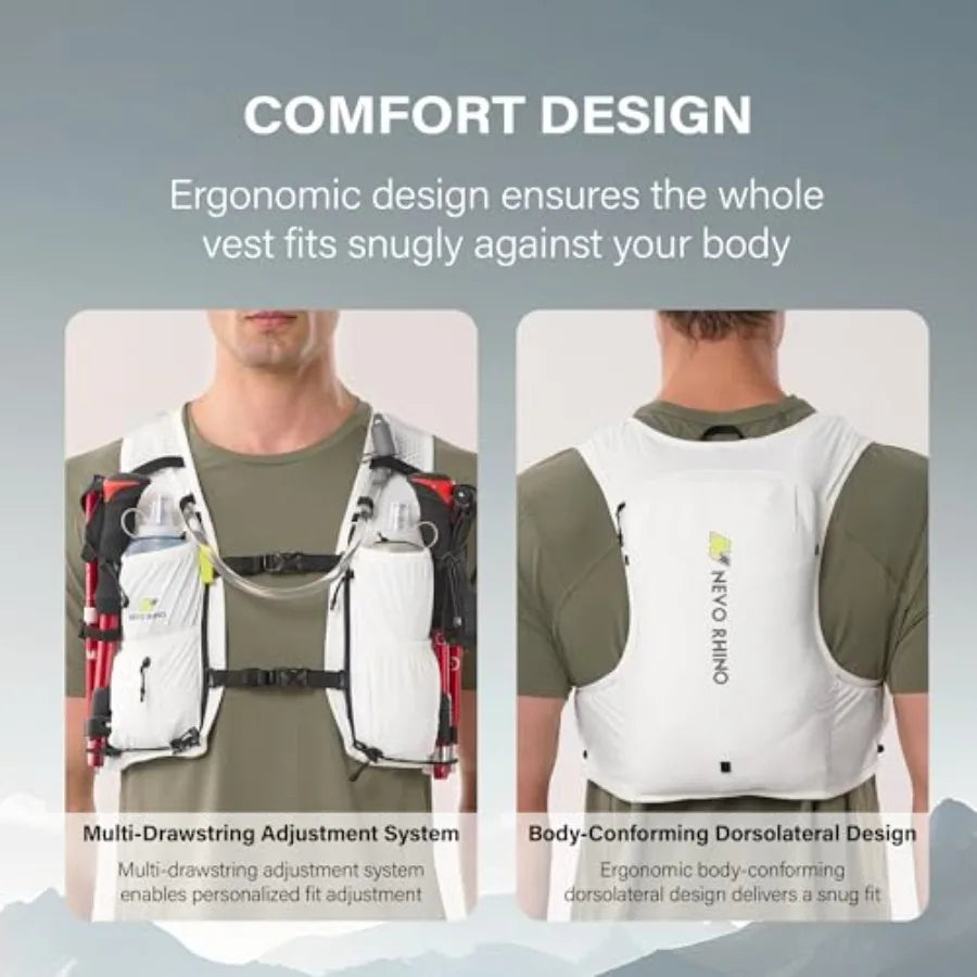 Running Vest for Women Men Hydration Backpack with 2 TPU 500ML Soft Flask Lightweight Breathable Running Hydration Vest for Tri