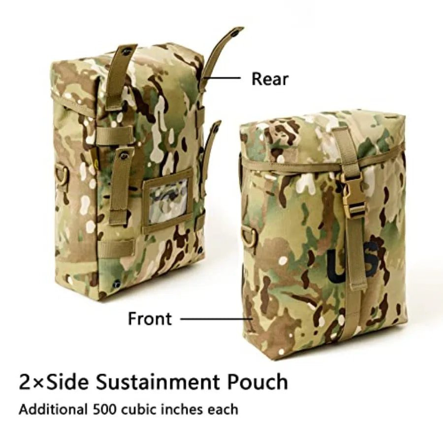 Military MOLLE 2 Large Rucksack with Frame Army Tactical Backpack for Outdoor Survival Black Nylon Durable Load-Bearing Design